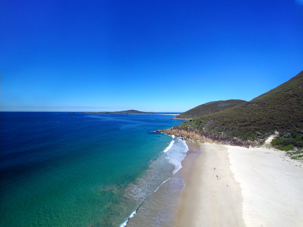 Fingal Bay, plage désertique et infinie, Port Stephens