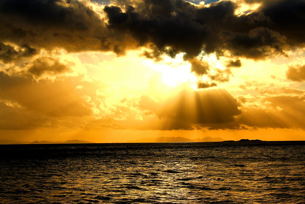 Whitsunday islands, coucher de soleil australien