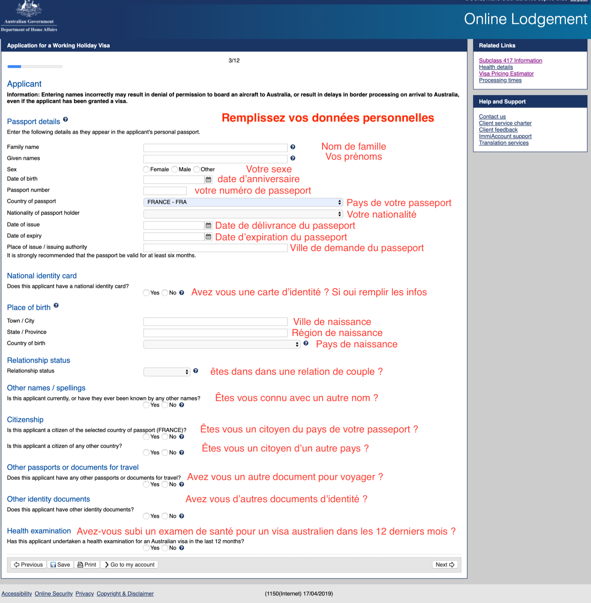 VISA PVT AUSTRALIE