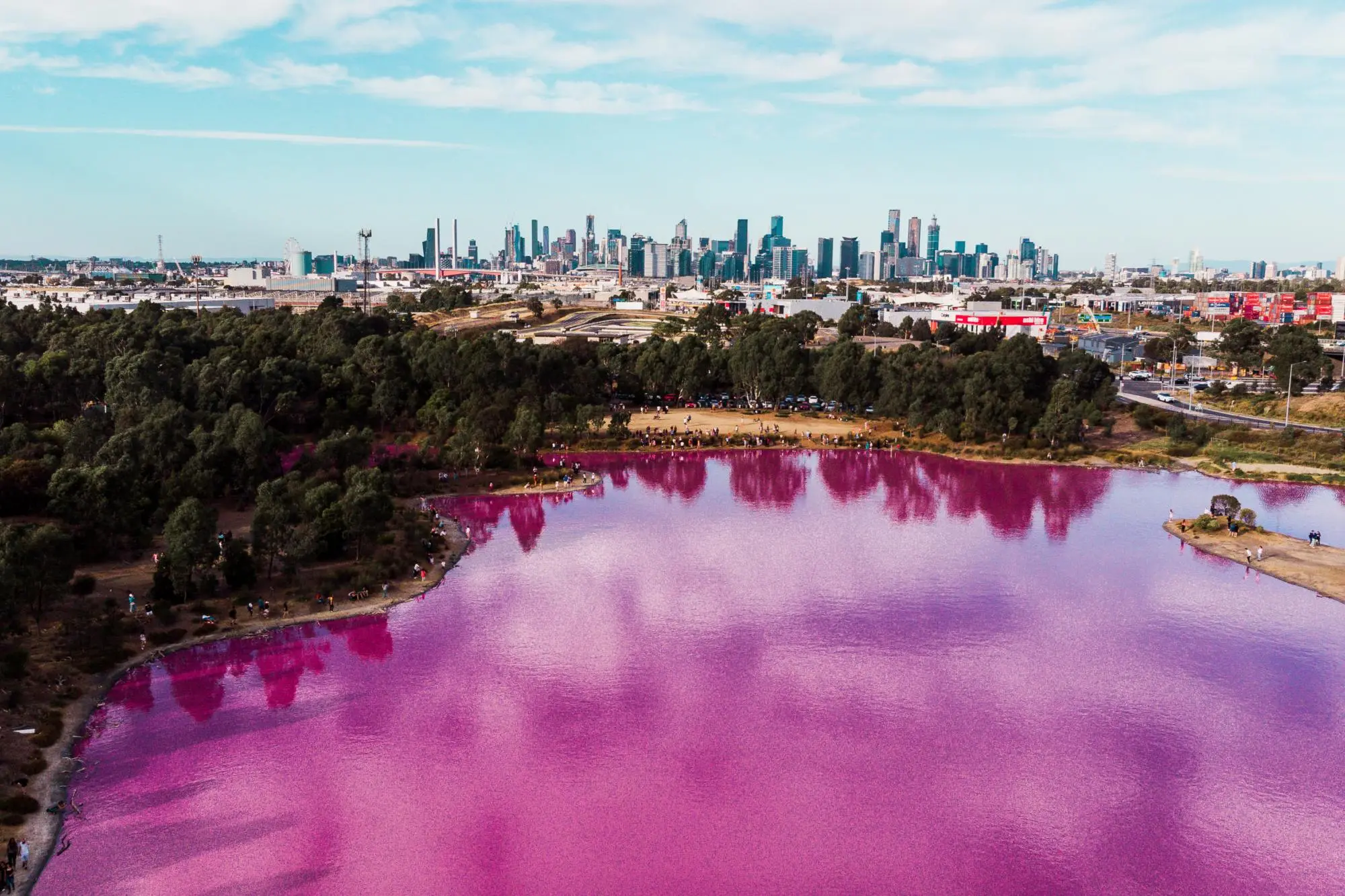 Salt Water Lake, le lac rose de Melbourne en Australie