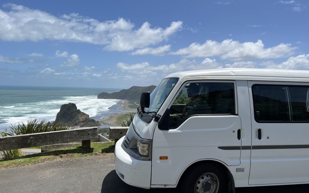 Van avec vue sur une place de Nouvelle-Zélande