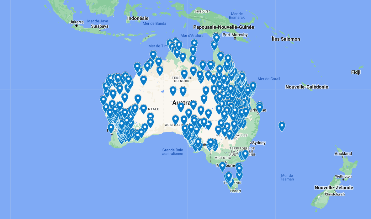 Carte 88 jours Australie