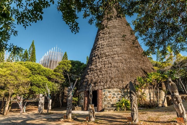 Photo d'une case du Centre Culturel Tjibaou