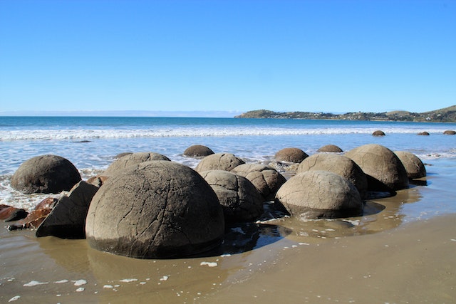 Moeraki Boulders plage Nouvelle Zélande