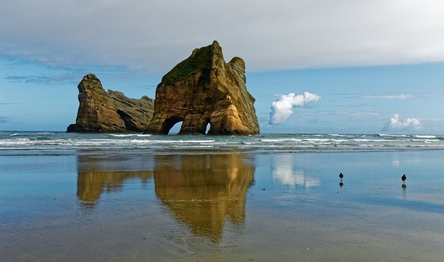 Wharariki Beach plage Nouvelle Zélande