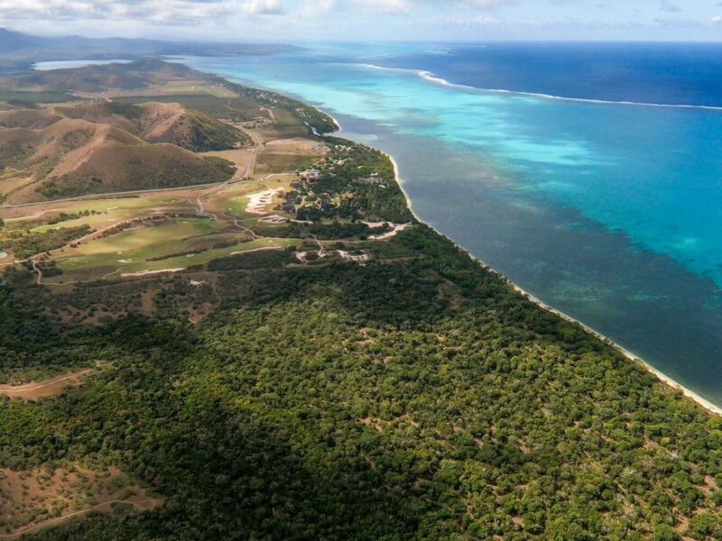 Photo aérienne du domaine de Deva à Bourail en Nouvelle-Calédonie.