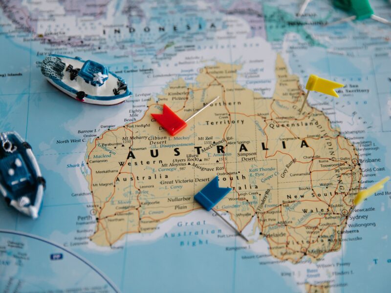 Il s'agit d'une carte de l'Australie, un vaste continent avec d'importantes différences climatiques