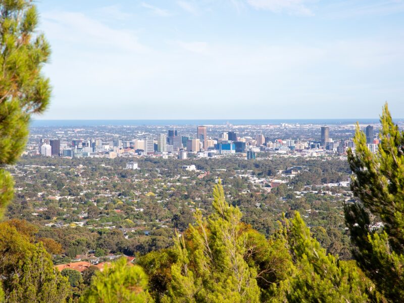 Commencer son PVT à Adelaide : vue d'Adelaide depuis le Mount Lofty Summit