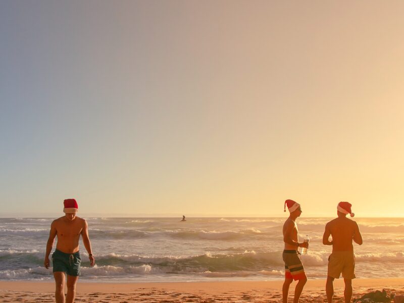 Les fêtes de fin d'année en été sur la plage